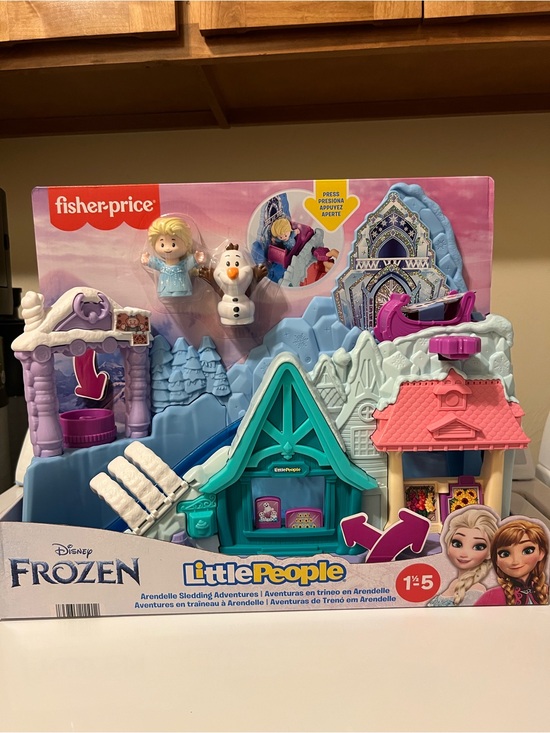 Little People Other - Frozen Little People Arendelle Castle Elsa and Olaf Sled